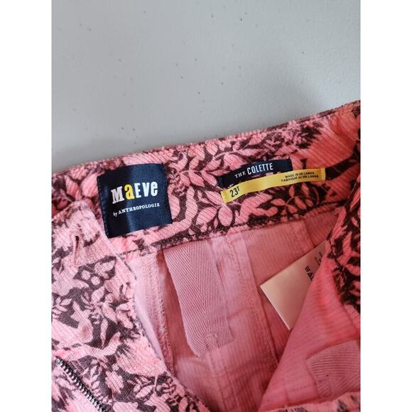 NWT Maeve The Colette Cropped Corduroy Wide Leg Pants Sz 23 Tall Pink #7F403 - Picture 9 of 11
